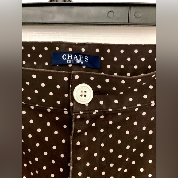 Chaps Brown and Cream Poke A Dot Pants - Picture 3 of 11